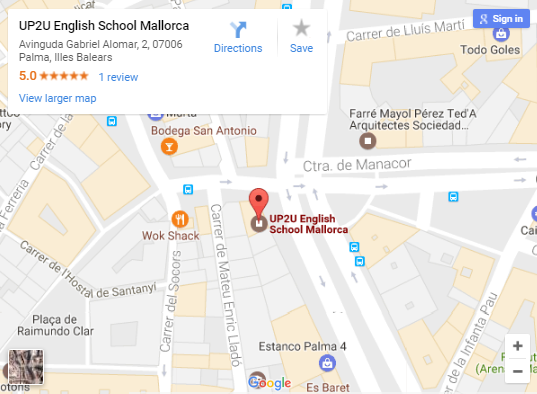 Aquí teneis un mapa para encontrar la uvicación de nuestra academia de inglés Speak Your Mind en Palma de Mallorca